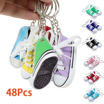 48Pcs מיני מחזיק מפתחות חמוד הנעל במחזיק מפתחות הארנק טלפון או מכונית תליון