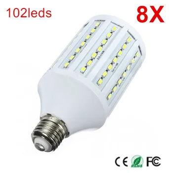 8PCS מתח גבוה E27 LED הנורה 102 SMD5730 30W LED אור לבן חם/לבן קר AC110V/220V 360degree LED תירס אור מנורת