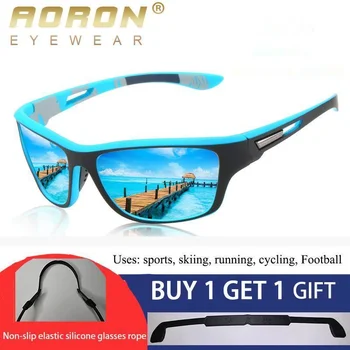 AORON מקוטב משקפי שמש גברים ספורט תחת כיפת השמיים גוגל משקפי שמש Windproof חול UV400 משקפי שמש Anti-Glare TR מסגרת