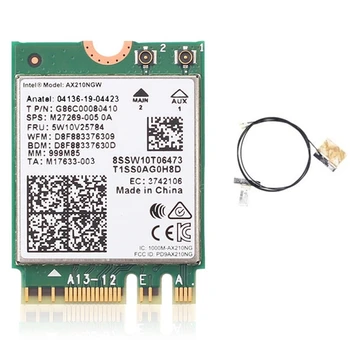 AX210NGW WIFI6E כרטיס רשת Bluetooth 5.2 5374M Dual Band Wireless כרטיס רשת עם אנטנה מובנית