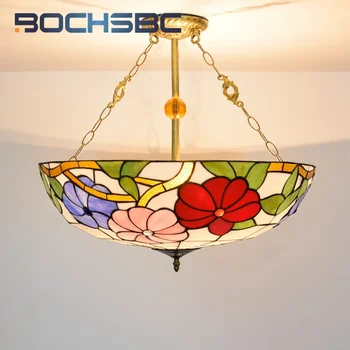BOCHSBC טיפאני פסטורלי בסגנון פאר הבוקר נברשת חגיגי ארט דקו סלון חדר אוכל חדר השינה הפוכה תליון אור