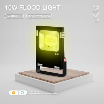 GLEDOPTO הארת LED חיצוני 12V 10W Zigbee3.0 RGBCCT להציף אור רכזת האפליקציה/קול/שליטה מרחוק מנורת הגן נוף תאורה