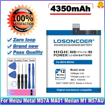 LOSONCOER 4350mAh חדש BT50 קיבולת גבוהה סוללה עבור Meizu מתכת M57A M57AU MA01 Meilan M1 טלפון חכם סוללות~במלאי
