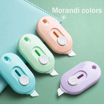 M&G מיני נייד סכין יפנית חמוד Morandi צבע חותך נייר חיתוך נייר גילוח משרד מכשירי כתיבה ציוד חיתוך