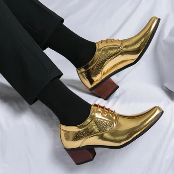 Mens רשמי נעליים טודור זהב של גברים עור נעלי אוקספורד איטליה 2023 שמלה נעלי חתונת תחרה עור העסק נעליים