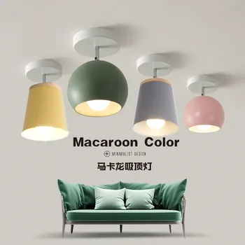 PHYVAL Macaron אורות התקרה נורדי יצירתי סיבוב ברזל E27 הסלון חדר השינה מעבר מסדרון מודרני LED גופי תאורה