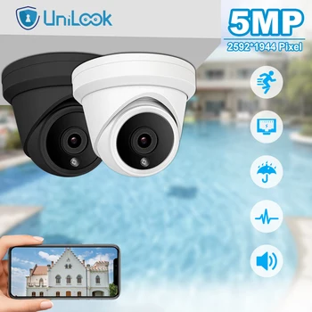 UniLook 5MP POE IP חיצונית מצלמה מובנה מיקרופון אבטחה CCTV מצלמה IP66 ראיית לילה 30m H. 265 P2P