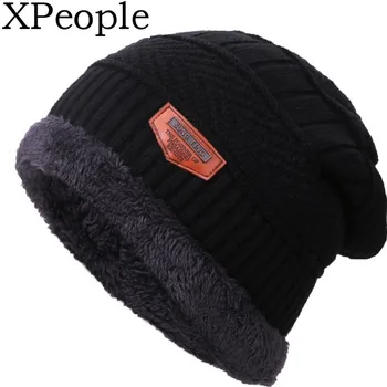 XPeople Mens חורף כובעים כובע רך מרופד עבה צמר לסרוג גולגולת כובע חם לסרוג צמר כבשים סקי ורפוי כובע לגברים & נשים
