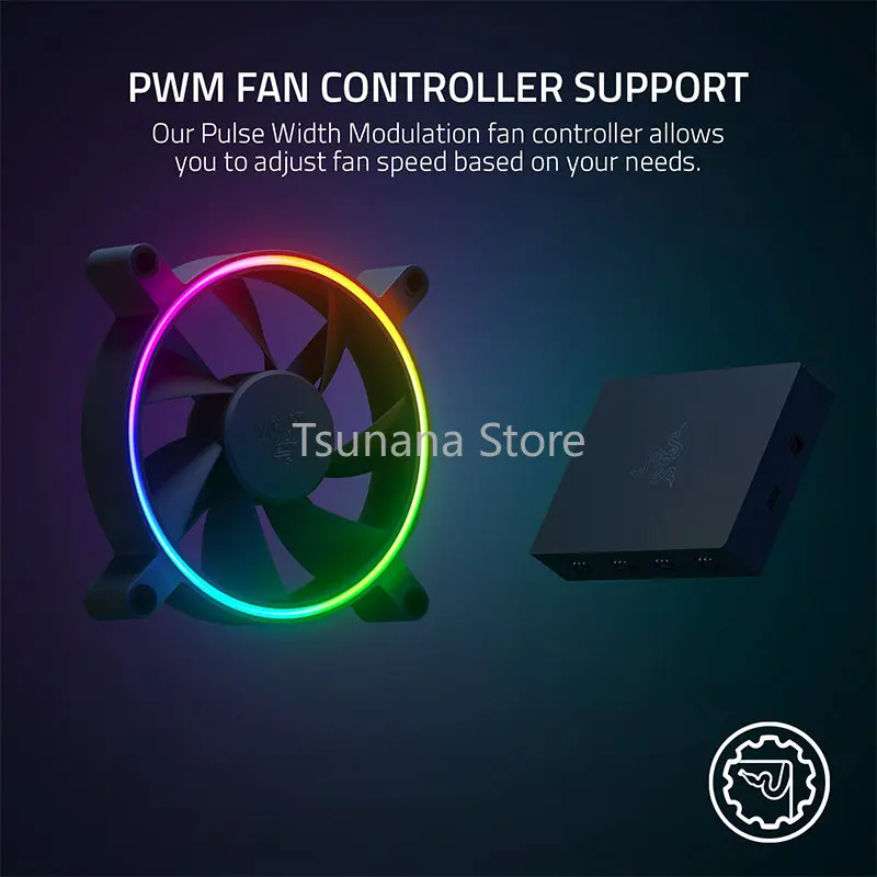 מקורי Razer קונאי הידראולי RGB PC מאוורר שקט RGB המאוורר. PWM Fan Controller Support & לחבר עד 8 אוהדים