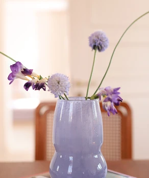 בועה סגול אגרטל זכוכית מודרני פשוט קישוט הבית שולחן עבודה הידרופוני פרח כלי הסלון