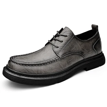 גברים נעליים מזדמנים קלאסי איכות גבוהה Mens נעלי שמלה וינטאג', נעלי גברים נוח שחור עור נעלי גברים גודל 6.5-12
