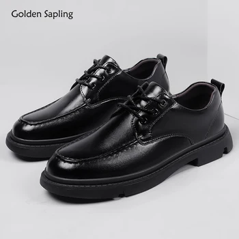הזהב שתיל גברים הרשמית של נעלי אופנה עור פלטפורמה דירות משרדים עסקים נעל גברים אלגנטי אוקספורד מזדמן להתלבש נעליים