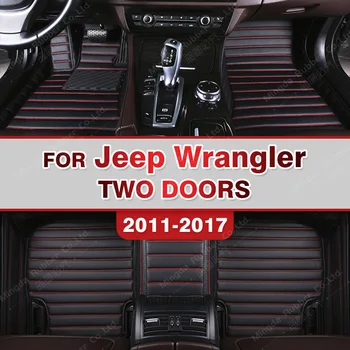 המכונית מחצלות עבור ג ' יפ רנגלר שתי דלתות 2011 2012 2013 2014 2015 2016 2017 אוטומטי הרגל רפידות השטיח לכסות את הפנים אביזרים
