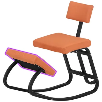 המשרד הביתי ארגונומי כורע כיסאות איזון כרע ברך שרפרף נדנדה כורע הכיסא יציבה מושלמת ילדים ילדים עם משענת גב