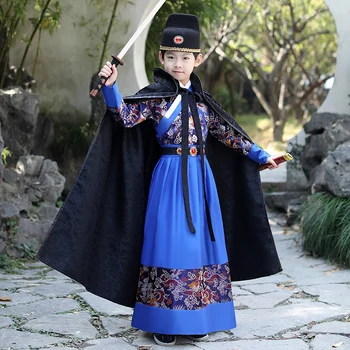 ילד לוחם עתיק ביצועים הבמה החלוק סינית מסורתית בגדי ילדים טאנג חליפה Hanfu מינג הסער קוספליי