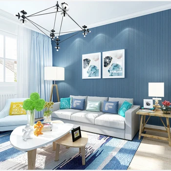 כחול 3D פס נייר קיר Nodic עיצוב הבית טפטים לסלון חדר השינה 3d טפט לקירות מטבח טפטים רול