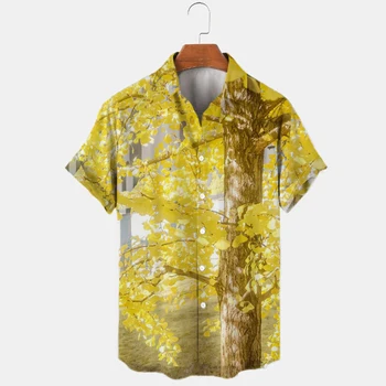 מסיבת חוף הוואי גברים חולצות החוף פרחוני הדפסה שרוולים קצרים של גברים אופנה דש כפתור למטה מקסימום 2023 גברים חולצות חדשות