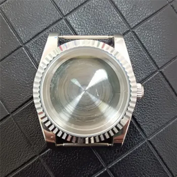 קלאסי מחורצים לוח/ שיפוע הצדפה תמידי מקרה 36mm ספיר זכוכית מגדלת על NH35/NH36/4R תנועת השעון החלפת