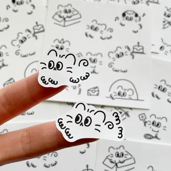 קריקטורה חתול חמוד מדבקות Kawaii סקיצות עיצוב אלבומים Diy קולאז ' נייר מכתבים טלפון נייד דקורטיביים מדבקת PVC עמיד למים