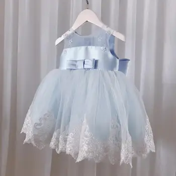 תינוק בן יומו שמלת תחרה אפליקציה טבילה טבילה מלבישים את הילדים בנות 1 שנה יום הולדת נסיכה תינוק מסיבה הטבלה בגדים